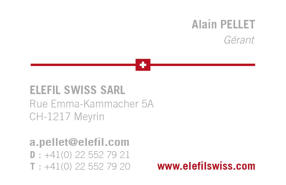Alain PELLET carte de visite ELEFIL SWISS